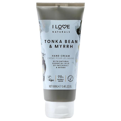I Love Naturals Tonka Bean and Myrrh Hand Lotion - Hand Lotion for Dry Skin - Moisturizing Lotion with Shea Butter and Coconut Oil - 3.38 oz