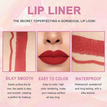 evpct 1Pcs Ruby Red Lip Liner and Lipstick