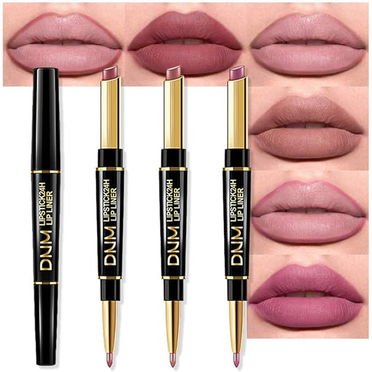 evpct 3Pcs Matte Lip Liner and Lipstick Comb