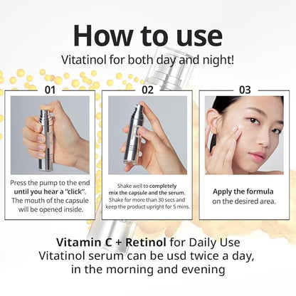 PRIMERA (PRMR) 𝐘𝐨𝐮𝐭𝐡 𝐑𝐚𝐝𝐢𝐚𝐧𝐜𝐞 𝐕𝐢𝐭𝐚𝐭𝐢𝐧𝐨𝐥 𝐒𝐞𝐫𝐮𝐦 - Retinol with Vitamin C Bundle SET VitaminC, Korean Skin Care, Moisturizing, Shiny, Elastic, Lifting, 0.7 oz (21 g *2)