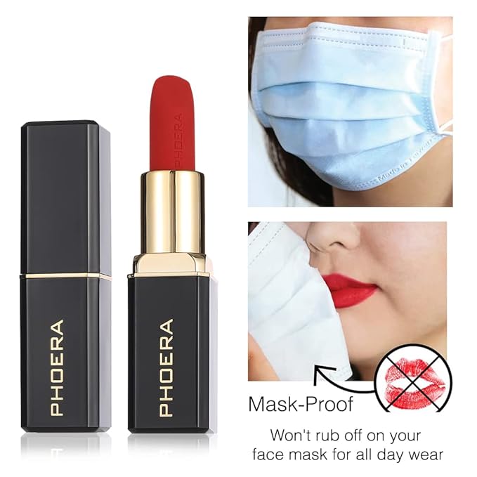 Phoera Non Transfer Lipstick Waterproof, smudge-proof and mask-proof smudge-proof