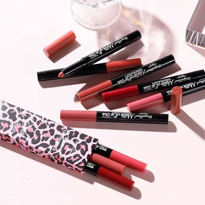 Three Lipstick Automatic Rotary High Pigment Red Pink High
