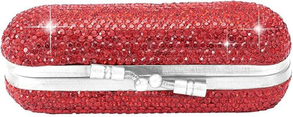 XhuangTech Bling Lipstick Holder Case With Mirror, Rhinestone XhuangTech