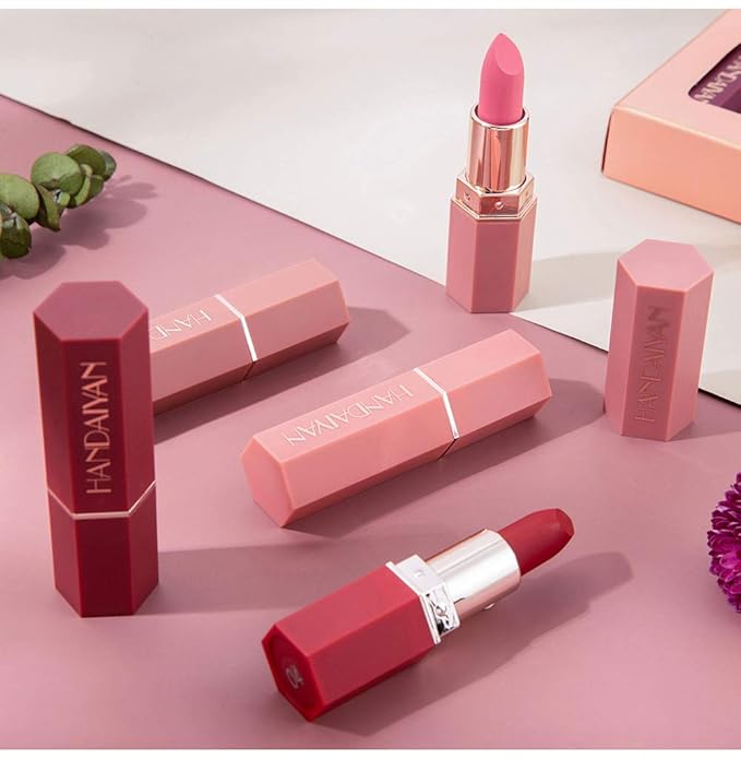 6 Colors Nude Moisturizer Smooth Lipstick, Matte Lipstick Long-Lasting