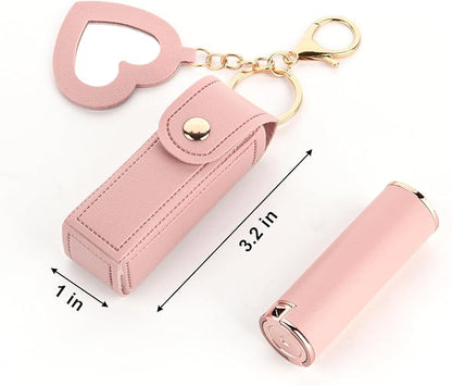 Lipstick Organizer Keychain Chapstick Case with Mirror Organizer