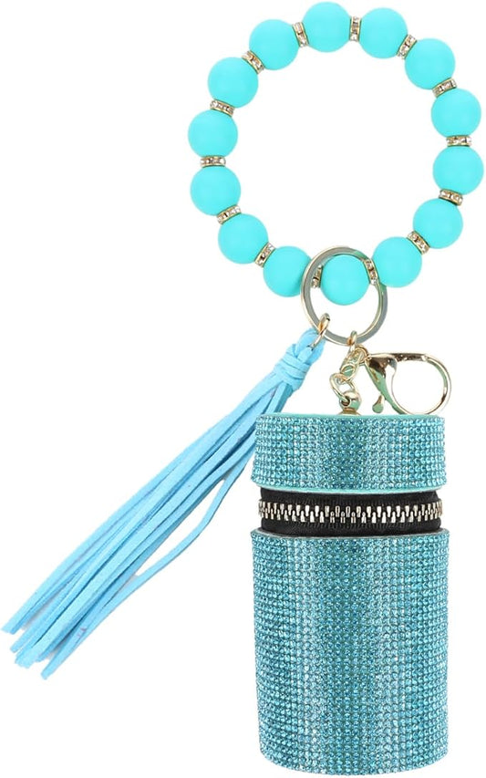 Lipstick Keychain, Leather Diamond Lip Gloss Holder, Stylish Gloss