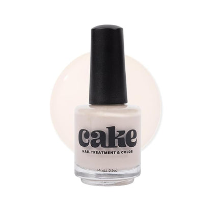 Nail Strengthener & Nail Polish Duo, Nail Repair for Damaged Nails, Nail Hardener & Growth, Non Toxic, Professional Applicator Brush, Keratin Enriched (See You Latte) - CAKE Power Boost (1 fl oz)