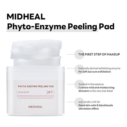 Mediheal Retinol Collagen Under Eye Patches & Phyto Enzyme Peeling Pad for Daily Gentle Exfoliation
