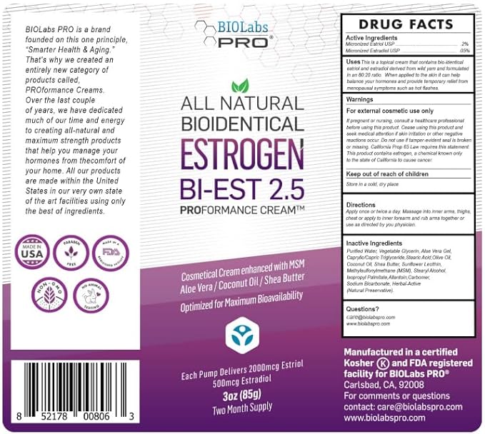 Estrogen Cream for Women, Vegan Estrogen