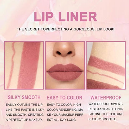 evpct 3Pcs Dusty Antique Rose Lip Liner and Lip