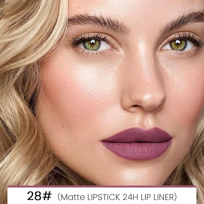 evpct 1Pcs More Mauve Lip Liner and Lipstick