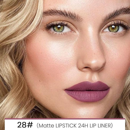 evpct 1Pcs More Mauve Lip Liner and Lipstick