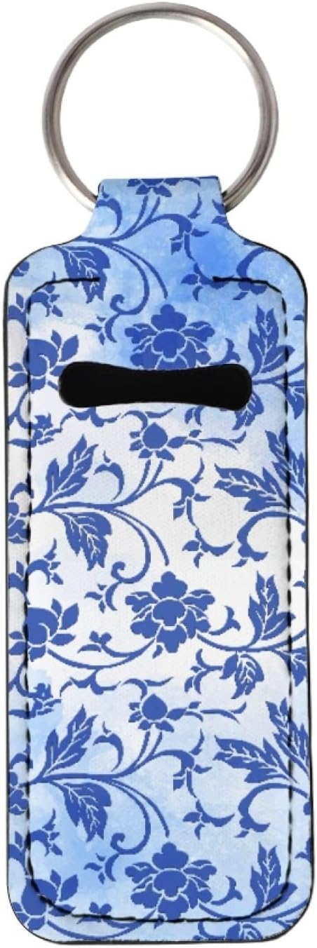 Horeset Blue Vintage Floral Print Novelty Lipstick Holder Vintage