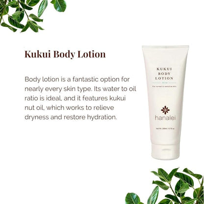 Hanalei Kukui Body Lotion 200ml and Face Moisturizer with SPF 50 Mineral Sunscreen 1.7 Oz - Cruelty Free (2-Pack Bundle)