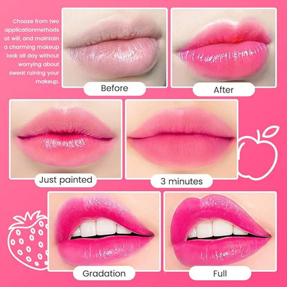 BINGBRUSH 2Pcs Bright Vivid Color Lip Tint With BINGBRUSH