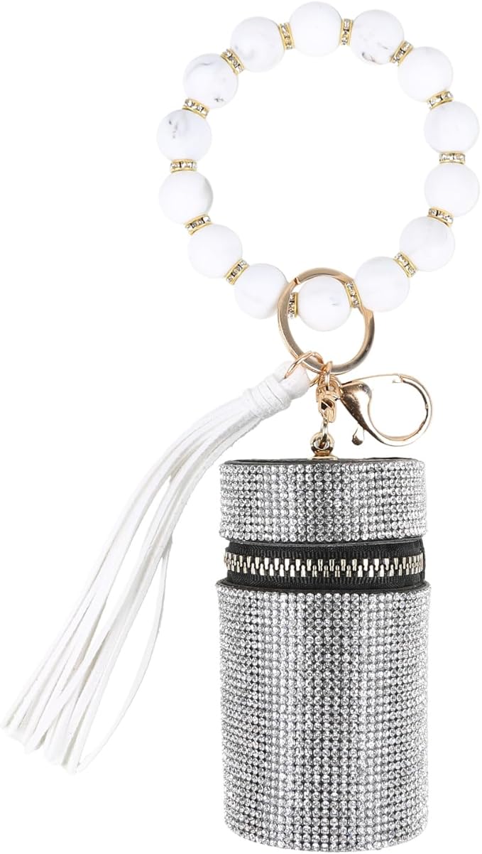 Lipstick Keychain, Leather Diamond Lip Gloss Holder, Stylish Gloss