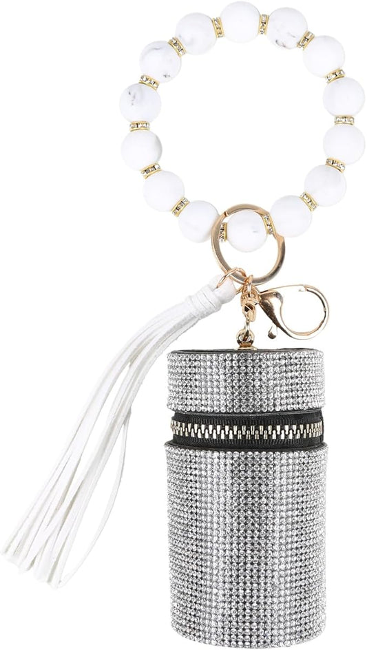 Lipstick Keychain, Leather Diamond Lip Gloss Holder, Stylish Gloss
