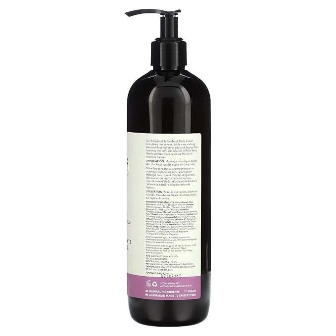 Sukin Bergamot & Patchouli Scent Hydrating Body Lotion For Women, For All Skin Type, Paraben Free, 16.9 Fluid Ounces (Pack Of 1)