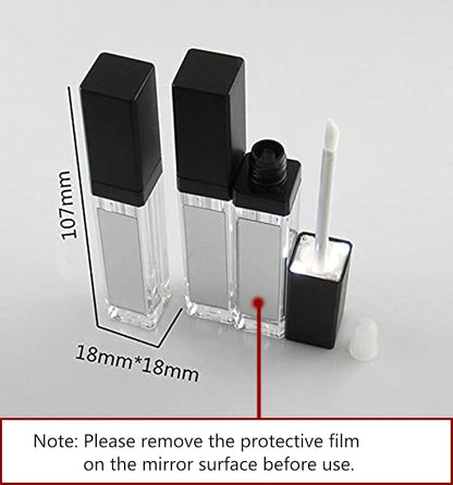 10 Pcs 7.5ml Square Clear Plastic Lip Gloss 7.5ml