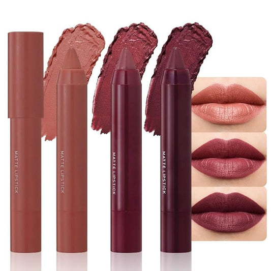 BINGBRUSH Crayon Matte Longwear Lipstick Pack Set,Moisture Sm