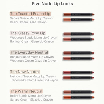 Glo Skin Beauty Suede Matte Lip Crayon (Heirloom) - Longwearing Formula Stays On All Day, With Conditioning Shea Butter + Mango Seed Oil for a Velvety Smooth Finish