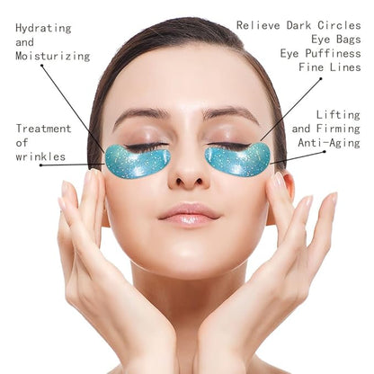 Under Eye Patches for Puffy eyes, 10Pairs eye gel pads for Dark Circles and Puffiness, hydrating Eye Mask for Wrinkles Anti Aging Eye Bags Moisturizing, Natural vitamin C undereye Care Gifts for Women