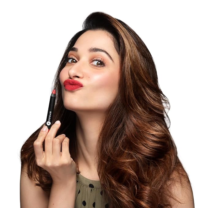 SUGAR Cosmetics Matte As Hell Crayon Lipstick12 Baby Houseman (Deep Pink) Highly pigmented, Creamy Texture, Long lasting Matte Finish
