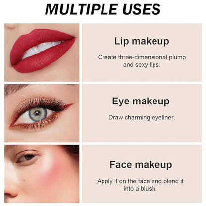 3pcs Matte Red Lip Liner Pencil Cream Retractable Recharge