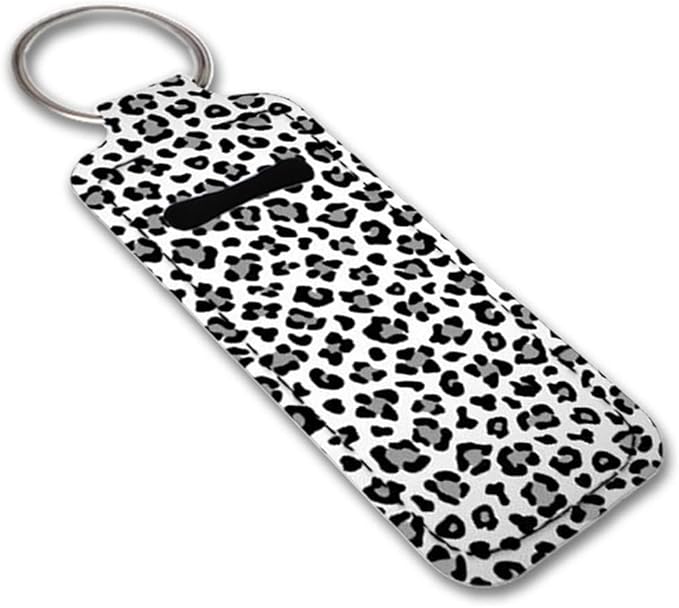 Horeset Lipstick Holder Keychains Strawberry Print Elasticity Pocket Gloss