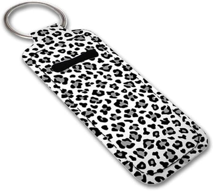 Horeset Lipstick Holder Keychains Strawberry Print Elasticity Pocket Gloss