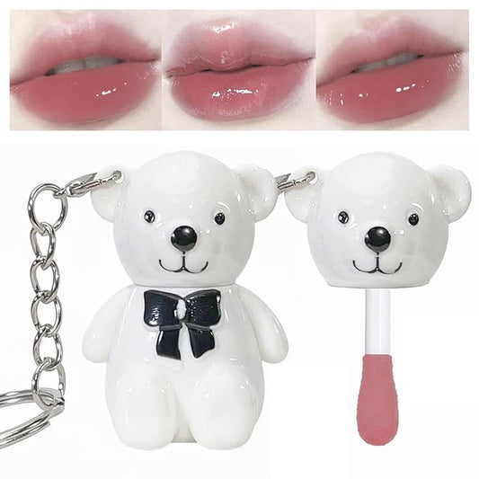 Yasovigi Bear Lip Gloss Keychain, Mirror Lip Tint Yasovigi
