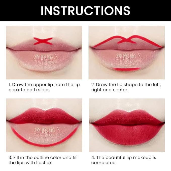 evpct 1Pcs Red Velvet Matte Lip Liner and Lip 24 l