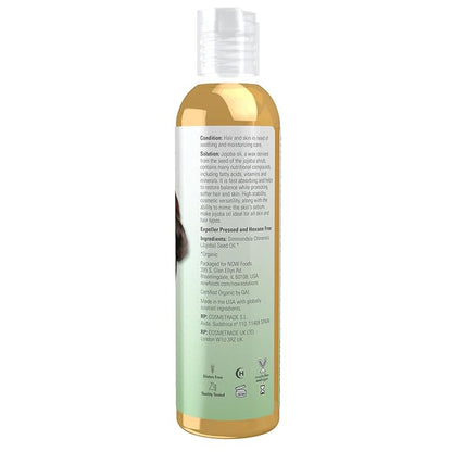 NOW Solutions, Organic Jojoba, Moisturizing Multi-Purpose Oil for Face, Hair and Body, 8-Ounce