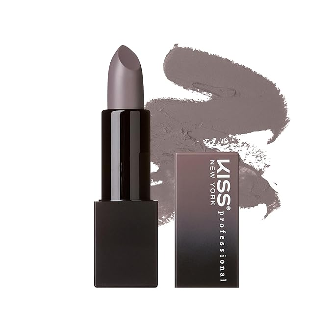 KISS NEW YORK Professional Rich Pigmented Lipstick, Smooth&Creamy Satin Finish, Long Lasting, Infused with Shea Butter and Vitamin E (Haze)