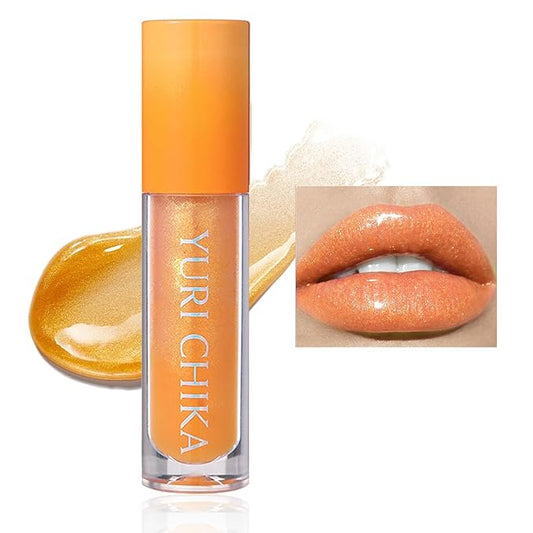 Shimmer Glitter Lip Gloss Oil,6 Color Hydrating Sparkly Lipstick,Non-Sticky Fresh Texture Lip Oil,Long Lasting Moisturizing Lip Makeup (#06)