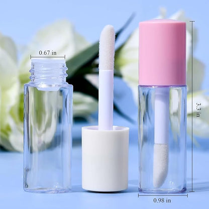 Qeuly 4Pcs Empty Lip Gloss Tubes, 6ml Clear Gloss