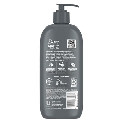 Dove Hand & Body Lotion, Men+Care Value Pack – Everyday Skin Comfort Formula with Shea Butter & Jojoba Oil, Refreshing Lotion for Dry Skin, 13.5 Fl Oz (Pack of 2)