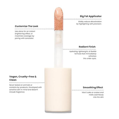 Half Caked Star Bright Liquid Under-Eye Brightener | creamy lightweight formula with light-medium coverage | 4.6ml / 0.16 fl oz (Bright Eyes)