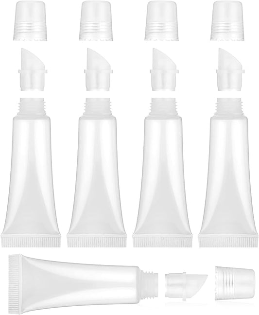 Sliverdew 5 Pcs Lip Gloss Tubes 10ml Empty Tubes Refillable Containers Refillable Mini Cosmetic Tubes Lip Balm Travel Toothpaste Containers Makeup Accessories Soft Empty Tubes