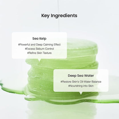 Biodance Sea Kelp Gel Toner Pads, Calming & Soothing for Sensitive Skin, Oil & Sebum Control, Blemish Care, Gentle Exfoliating Korean Toner Pads, 4.93 fl.oz.(140g)*60Pads