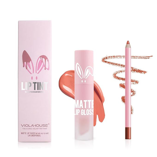 VIOLA HOUSE Lipstick Lip Liner Set, Matt Lipstick Non-Fading,