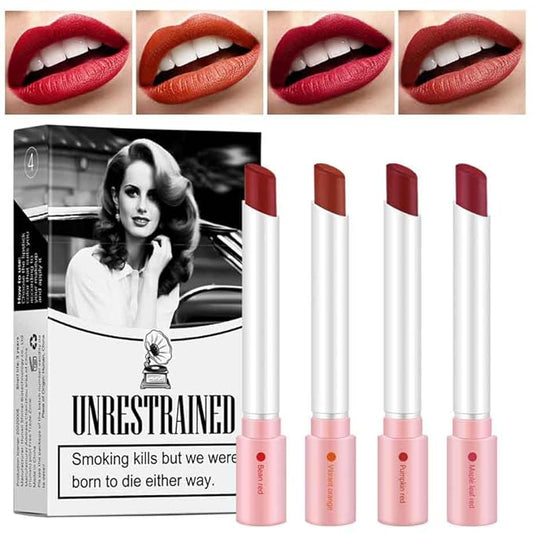 Matte Lipstick Set, 4 Colors Lip Tint Stains, Lipstick