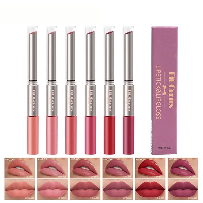 Matte Lipstick Lip Gloss Double-headed Nude Velvet Multicolor Gloss