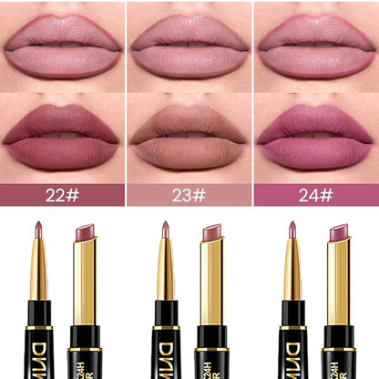 evpct 3Pcs Matte Lip Liner and Lipstick Comb