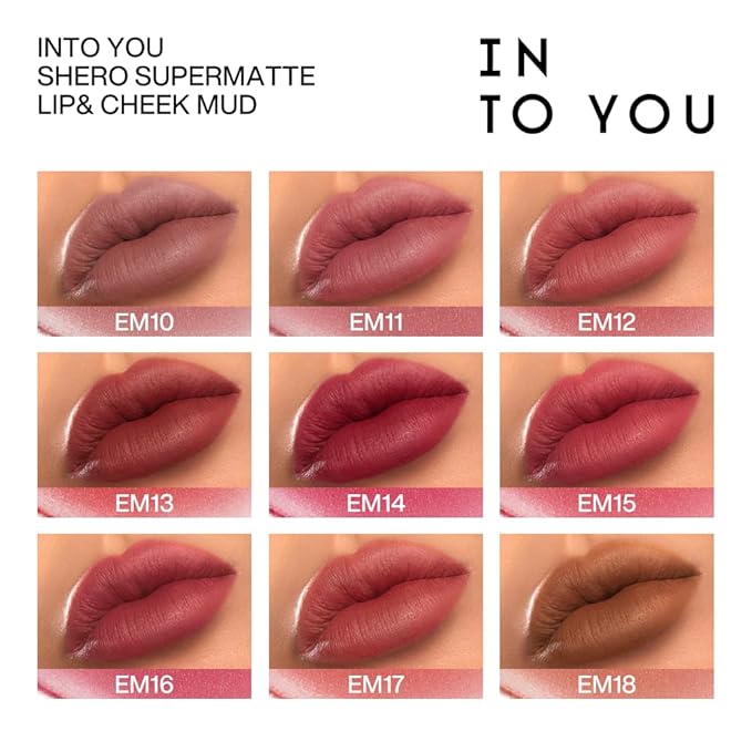 INTO YOU Matte Lipstick for Women, Matte Red Lipstick Long Lasting, Multi-Purpose for Lips and Cheek, Non-Stick Cup Not Fade Lip Stain Makeup Cosmetics Official Directly (EM19)