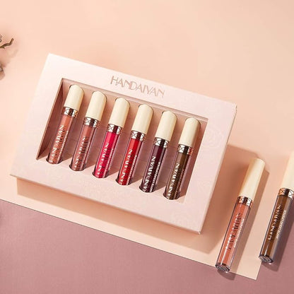 Matte Liquid Lipstick Sets, 6 Nude Colors Non-stick Gloss,