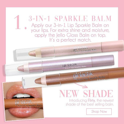 Girlactik 3-in-1 Lip Sparkle Balm - Luxurious Gloss Girlactik
