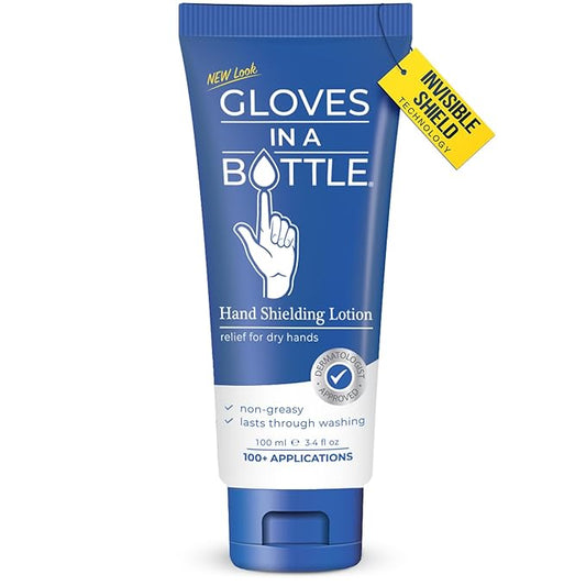 Gloves In A Bottle – Shielding Lotion for Dry Skin, Hand Lotion Travel Size, Protects & Restores Dry Cracked Skin– 3.4 oz..