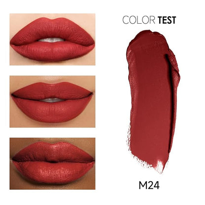 Matte Lipstick Hydrating Lip Color Makeup, Highly Pigmented Lipstick with Moisturizing Formula, Lightweight, Smooth, M24