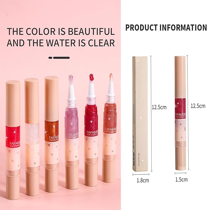 Red Glitter Lip Gloss Long Lasting Pearl Shimmer Lip
